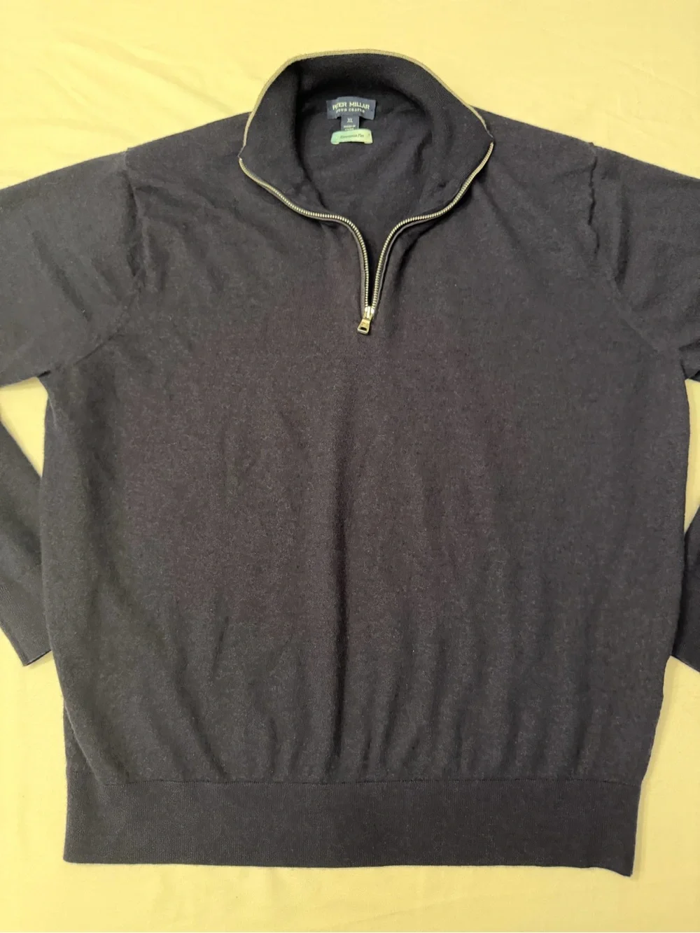 Peter Millar Navy Quarter-Zip Sweater